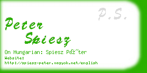 peter spiesz business card